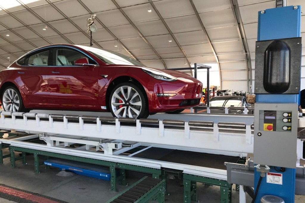 Tesla Model 3 Performance on assembly line