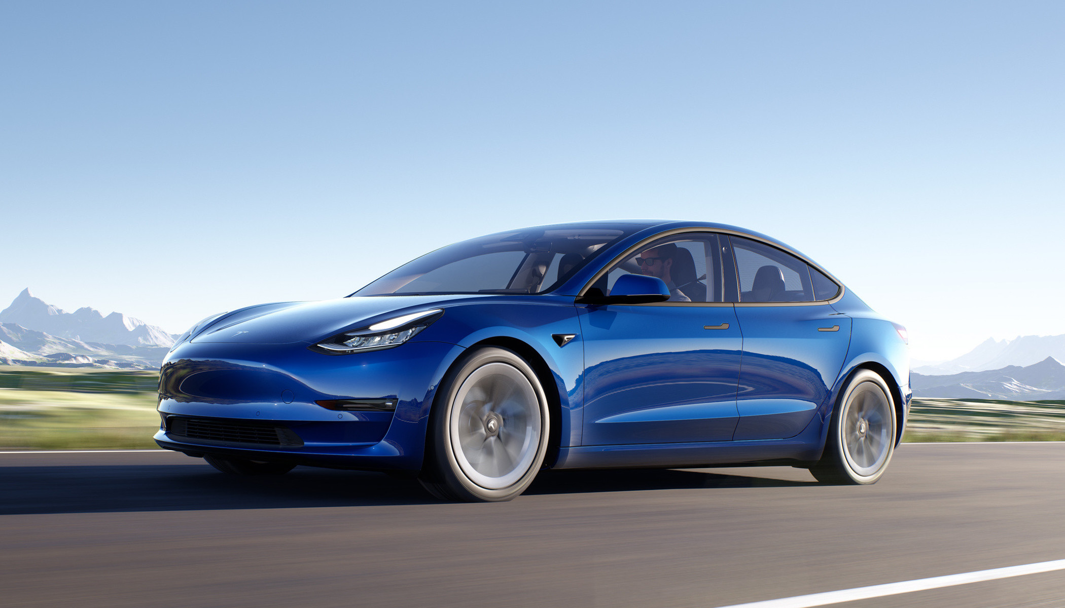 Tesla Model 3 blue 2021