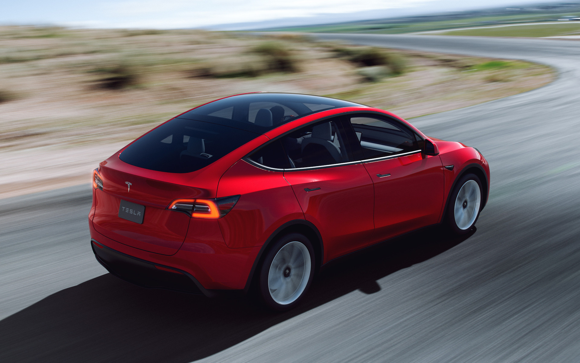 Tesla Model Y red back